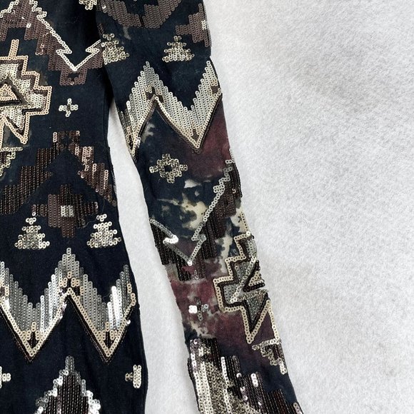 EXPRESS Women S Black Multi Sequin Bodycon Cocktail Party Off The Shoulder Dress - Picture 5 of 14